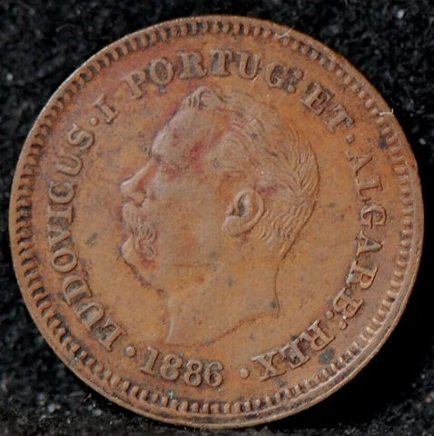 Portuguese - India, 1886 1/8 Tanga, KM307, about/Extremely Fine,  5-4 Cover