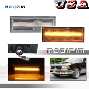 For 1981-1988 Cutlass Clear Amber LED Front Quarter Side Marker Light Lamps Pair - Picture 1 of 11