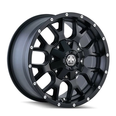 20" Mayhem Warrior 20x9 Matte Black 5x150 5x5.5 Wheel 0mm For Toyota Dodge Rim - Image 1 of 4