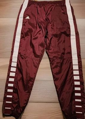 Pantalones Adidas Para Hombre De Colección Años 90 L Rojo Pista Calentamiento Cortavientos Forrados Cremallera Tobillo Malla Foto 1 de 4
