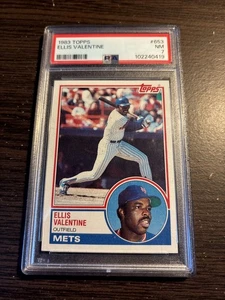 Ellis Valentine (1983) Topps Baseball #653 - PSA 7 - New York Mets - Graded Card - Picture 1 of 2