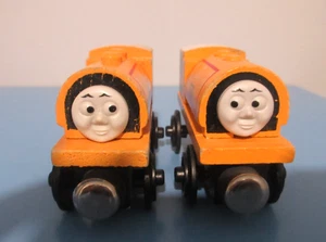 Thomas the Tank BILL & BEN Trenes Ferrocarril de Madera Grapas Imanes Planos - Imagen 1 de 17