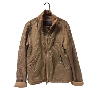 Chaqueta de bombardero verde French Connection para hombre talla mediana cuello acanalado puños Foto 1 de 4