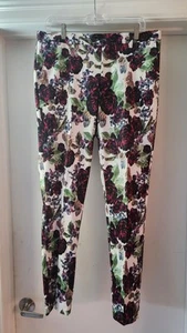 Pantalones ajustados de satén Suslo Couture A3 34" cintura 29" entrepierna satinado floral - Imagen 1 de 7