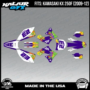 Graphics Kit for Kawasaki KX250F (2009-2012) KX 250F Throwback - PURPLE - Picture 1 of 4