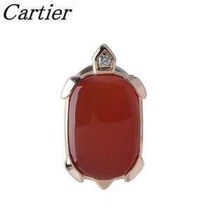 Auténtico Pendiente Único Cartier Tortue Diamante Cornalina Oro Rosa 18K Pulido - Imagen 1 de 8