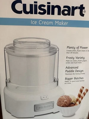 New in Box Cuisinart ICE-21P 1.5-Quart Ice Cream and Sorbet Maker - White - Image 1 of 4