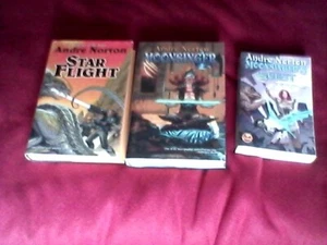 Andre Norton 3 book bundle. Star Flight, Moonsinger, Moonsinger's Quest. HDBK. - Picture 1 of 14