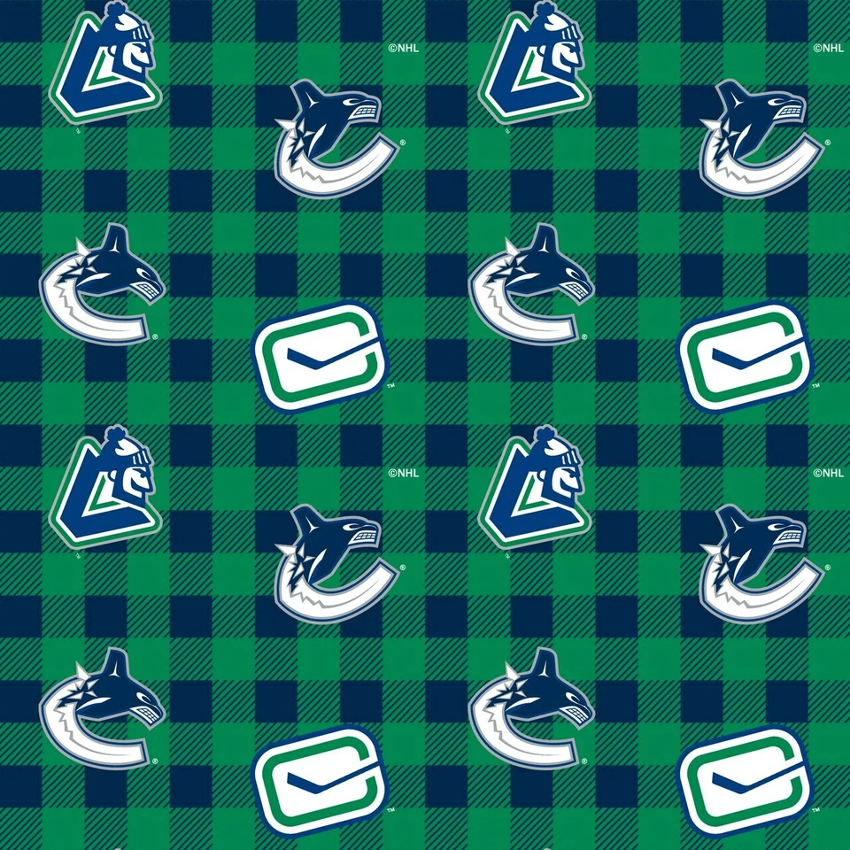 Tela de franela a cuadros Vancouver Canucks Buffalo - Franela de algodón NHL por yarda Foto 1 de 1