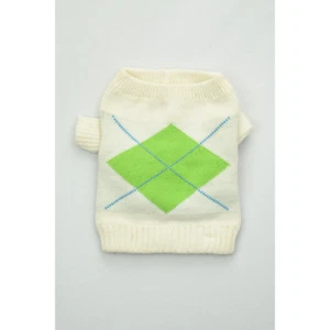 Dog Argyle Knitted Sweater Pullover Mock Turtleneck Winter Clothing Pet Puppy - Picture 1 of 6