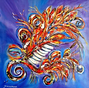 Original, abstrakt, Acrylbild, Leinwand auf Keilrahmen, Phantasie, 50x50x1 cm - Bild 1 von 2