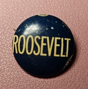 Seltene authentische Anstecknadel Präsidentschaftskampagne 1936 Franklin Delano Roosevelt FDR - Bild 1 von 8