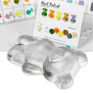 50pcs Nail Polish Color Card Transparent Acrylic Cute Cartoon Bear Shaped Nail - Picture 1 of 12
