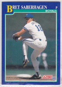M) 1991 Score Baseball Trading Card - Bret Saberhagen #6