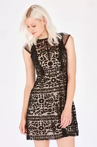 Nuevo con etiquetas Vestido de Tul Bordado Parker Roswell Negro Cóctel Talla S - Imagen 1 de 2