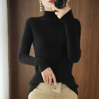 Damen Kaschmir Pullover Pullover mit hohem Ausschnitt Slim Knit Pullover