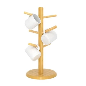Coffee Mug Tree - 6 Hooks Mug Holder TreeWooden Coffee Cup Holder - Mug Tree ... - Picture 1 of 6