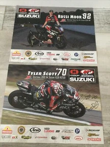 Motoamerica Daytona M4 Vision Wheel Ecstar Suzuki signiert Scott & Moore Poster - Bild 1 von 6