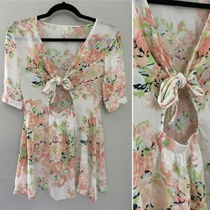 Anthropologie Raga Boho Gartenparty Blumenkleid vorne zum Binden Small - Bild 1 von 9