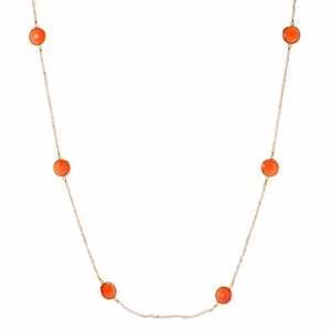 Mehers Schmuck 40 Zoll Chalzedon Edelstein Perlen Bahnhof Halskette Sterlingsilber - Bild 1 von 4