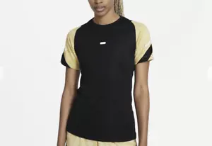 Nike Damen Sport Lauf Shirt Schwarz Goldfarben Größe L Neu mit Etikett - Bild 1 von 3