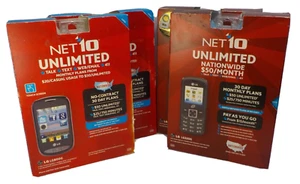 4 (unscanned/for parts) Net 10 Unlimited(2) LG320G (2) LG800G Prepaid Cell Phone - Picture 1 of 6