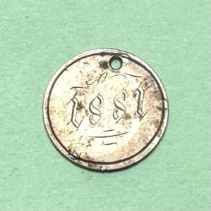 Dime Love Token one Side of 1881 in Cursef & Other Side Brown in Cursef Neat! - Picture 1 of 3