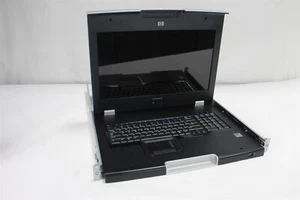 HP TFT7600 G2 17" WXGA+ KVM Rackmount LCD Monitor Keyboard No AC/Cables w/ Rails - Picture 1 of 9