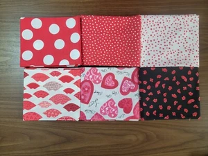 LOT 18     SIX FAT QUARTERS, PRE OWNED, NOT USED, MULTICOLORS - Picture 1 of 1