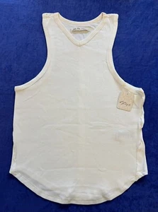 FP Free People Gold Valley Ribbed Tank Ivory Off White XL New - Picture 1 of 9