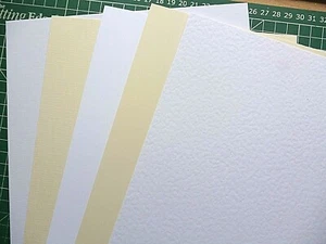 A6 Textured Card Linen / Hammer / Smooth / Ivory /White 300gsm High QUALITY+ Env - Picture 1 of 6