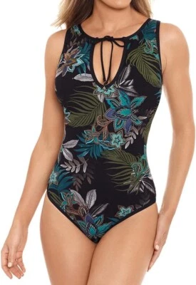 Traje de baño Amoressa de Miraclesuit talla 10 Allana Plato con aros 1 pieza floral Foto 1 de 4