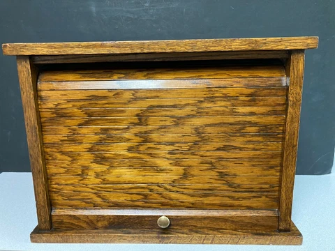 Antique VTG 1907 Stafford Roll-Top Tambour Letter File Secretary Office Cabinet Cover