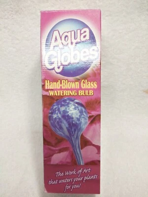  New In Box Lg 12" AQUA Globe Blown Glass Plant WATERING Stake. Brand New In Box - Image 1 of 4