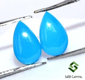 1.35 Cts Natural Kingman Turquesa Suelto Gema Pera Cabujón Par 8x5x2.5 MM - Picture 1 of 5