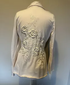 Vintage Y2K Lucky Brand Cardigan Boho Wrap Tie Sweater M Embroidery Whimsigot - Picture 1 of 6