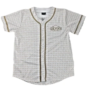 Said The Sky Electric Family Baseball Jersey Men's Button White Gold Size Small - Picture 1 of 5
