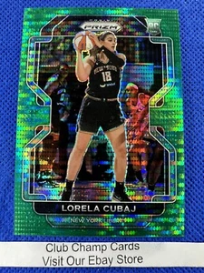 2022 #193 Lorela Cubaj Panini Prizm WNBA Green Pulsar Prizm 13/25 RC Liberty - Picture 1 of 12