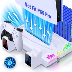 PS5 Stand Cooling Fan For PS5/PS5 Slim/Disc&Digital Controller Charger Station - Picture 1 of 8