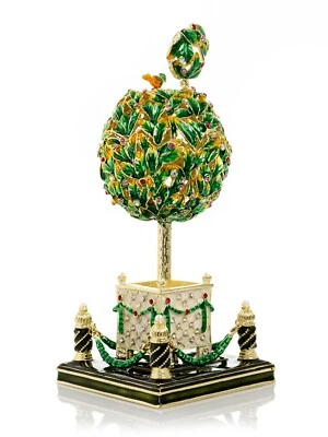 Keren Kopal Bay Tree Egg with Trinket box Decorated with Austrian Crystals - Image 1 of 4