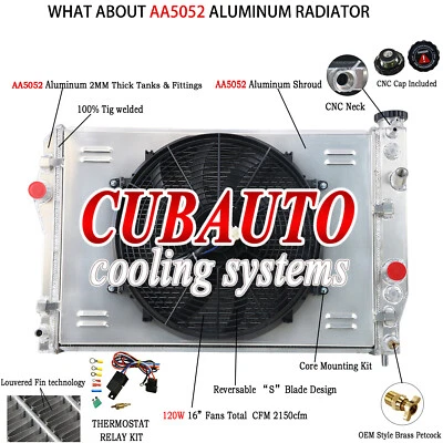 4-ROW RADIATOR SHROUD FAN FOR 1993-2002 CHEVY CAMARO PONTIAC FIREBIRD 5.7L V8 Foto 1 de 4