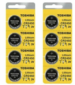 8 x New Toshiba CR2450 2450 3 Volt Lithium Coin Battery Fresh Stock Expire 2031 - Picture 1 of 1