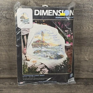 New Dimensions LIGHTHOUSE COVE QUILT Cross Stitch Kit - 34"X43" - Vintage - Picture 1 of 5