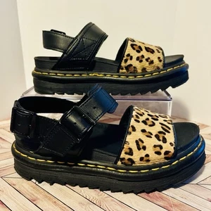 Dr. Martens Voss Hair On Leopard Women's 5 Sandals Chunky Platform Lightweight - Picture 1 of 9