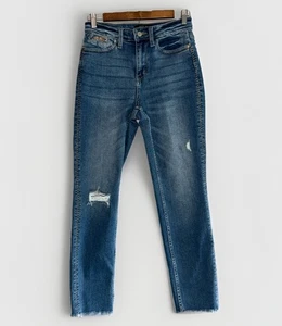 Judy Blue Jeans Boyfriend Fit Stretch High Rise Rowdy Western Preppy School 1/25 - Picture 1 of 20