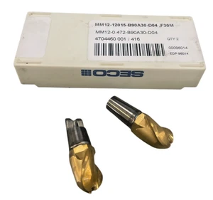 (2 Pcs) Seco MM12-0.472-B90A30-D04 F30M .472" Carbide Exchangeable Head Insert - Picture 1 of 3
