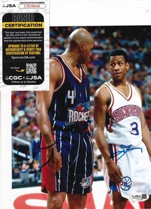 CHARLES BARKLEY & ALLEN IVERSON signed BASKETBALL ROCKETS 76ERS 8X10 JSA CH58048 - Picture 1 of 1