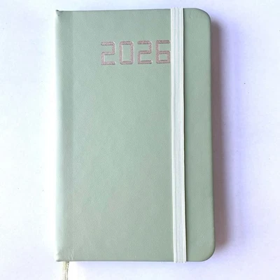 Taschenkalender 2026 Planer Timer Kalender A6, 9x14 cm, grün - Bild 1 von 4