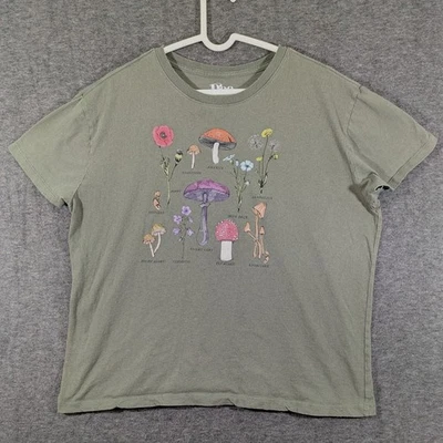 Camiseta Doe para mujer verde oliva floral con gráfico de setas 100 % algodón talla 2X Foto 1 de 4