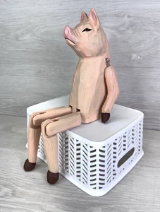 Scaffale in legno "Grumpy" snodato per maiali sitter arte popolare 15" - Foto 1 di 15